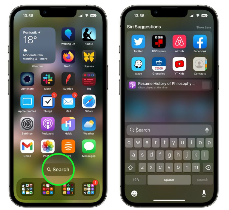 清镇苹果手机维修分享升级到 iOS 16 后，如何删除主屏幕上的搜索按钮 