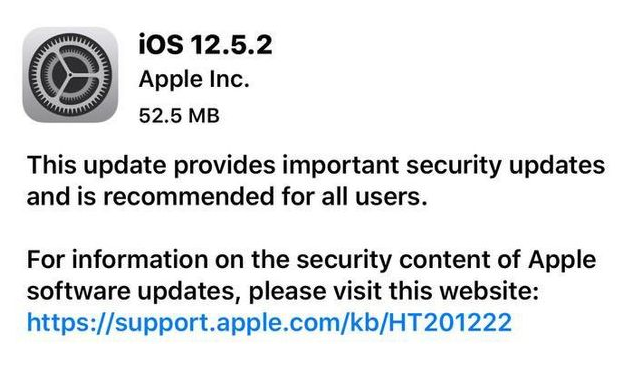清镇苹果手机维修分享iOS12.5.2发布，建议所有老苹果用户安装 